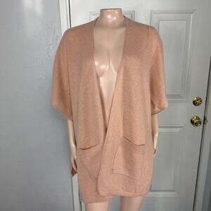 Nordstrom Women's sweater One Size Cashmere Knit Cardigan Open Pockets Z3-19